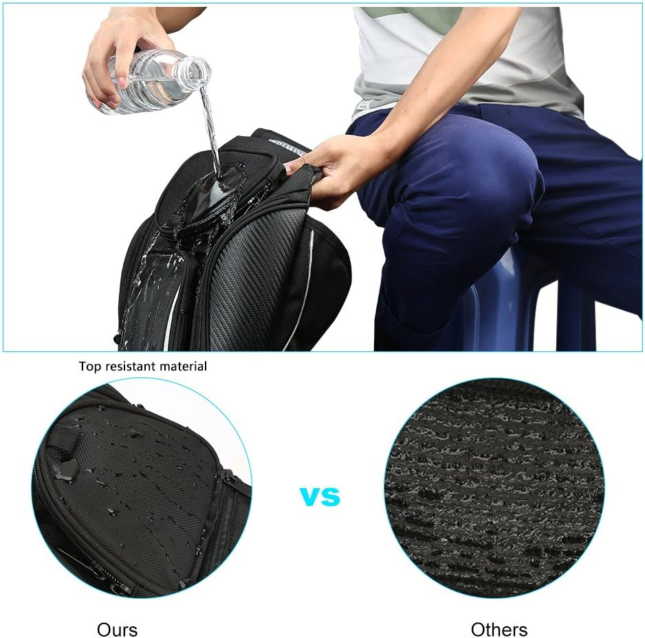 Motorcycle Tank Bag Universal Waterproof Riding Organizer with Strong Magnetic Gas Oil Fuel Tank Bag Bigger Window for Honda Yamaha Suzuki Kawasaki Harley image number 5