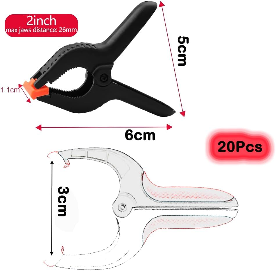20Pcs Mini Spring Clamps for Woodworking, Photography Studio, Home Improvement, Small Spring Clips for Crafts, DIY Projects, and Picture Frame Repair image number 6