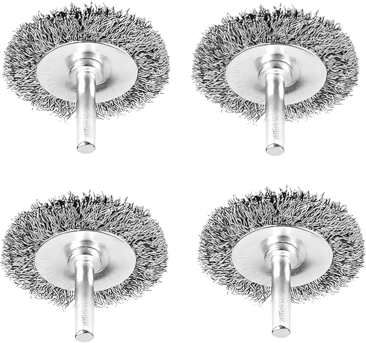 4Pcs 2 Inch Stainless Steel Crimped Cup Wire Brush | Drill-Mounted Wheel | for Rust/Paint Removal, Metal Polishing & Deburring - DIY Garage & Automotive Repair (Aussie Workshop Tool) image number 1