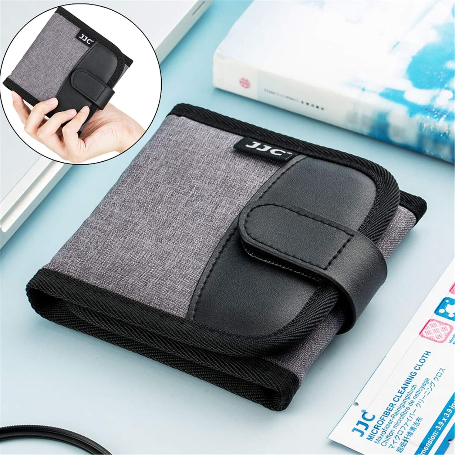 JJC 3 Pocket Foldout Filter Pouch Filter Protect Case Bag Holder Wallet Storage for 25Mm 37Mm 39Mm 40.5Mm 49Mm 52Mm 58Mm 62Mm 72Mm 77Mm 82Mm UV CPL ND Filters