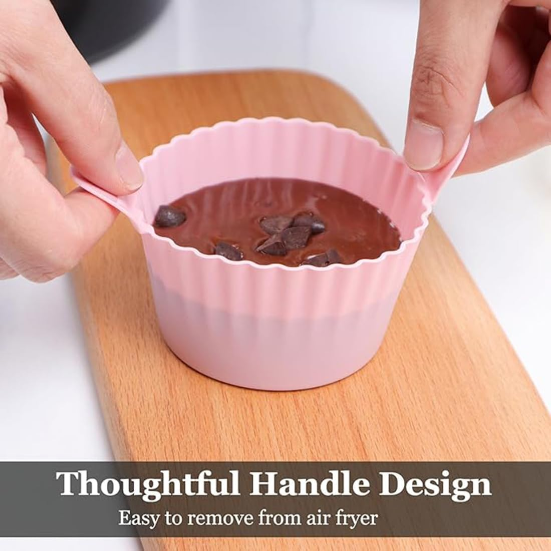 6Pcs Ramekins for Air Fryer, Silicone Air Fryer Egg Mould, Silicone Muffin Cups Large Muffin Cases for Air Fryer, Non Stick Egg Poachers for Microwave Oven