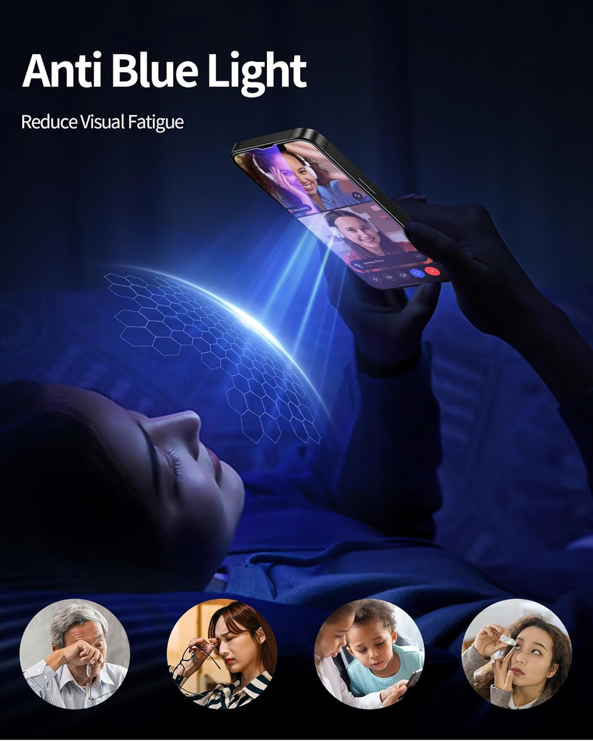 NIMASO for Iphone 16E/13 Pro/13/14 Screen Protector, 2 Pack anti Blue Light Tempered Glass, 9H Hardness Shockproof, Automatic Dust Removal, Instant Installation (6.1 Inches) image number 5