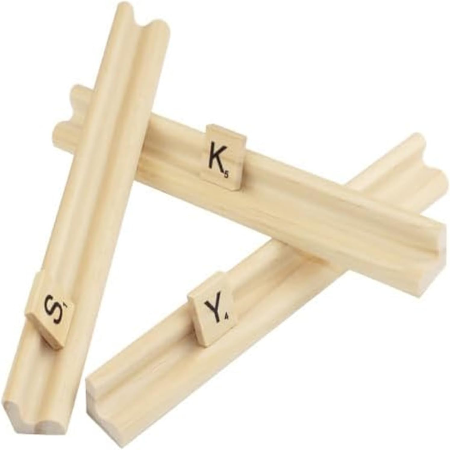 Natural Wood Domino Holder Stand Display Base Mahjong Rack Tray Simple, Stylish, and Versatile Entertainment Solution, Ideal for Scrabble Tiles, Rummikub, and Domino Games (8-Pack) image number 2