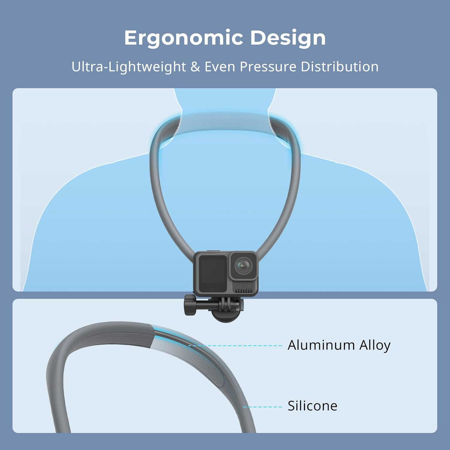 Smallrig Magnetic Neck Mount for Action Camera, Quick Release One-Click Button & Ergonomic Design, for Gopro Hero 12/11/10/9, for DJI Action 4/5, for Insta360 Ace Pro 2, 5126 image number 4