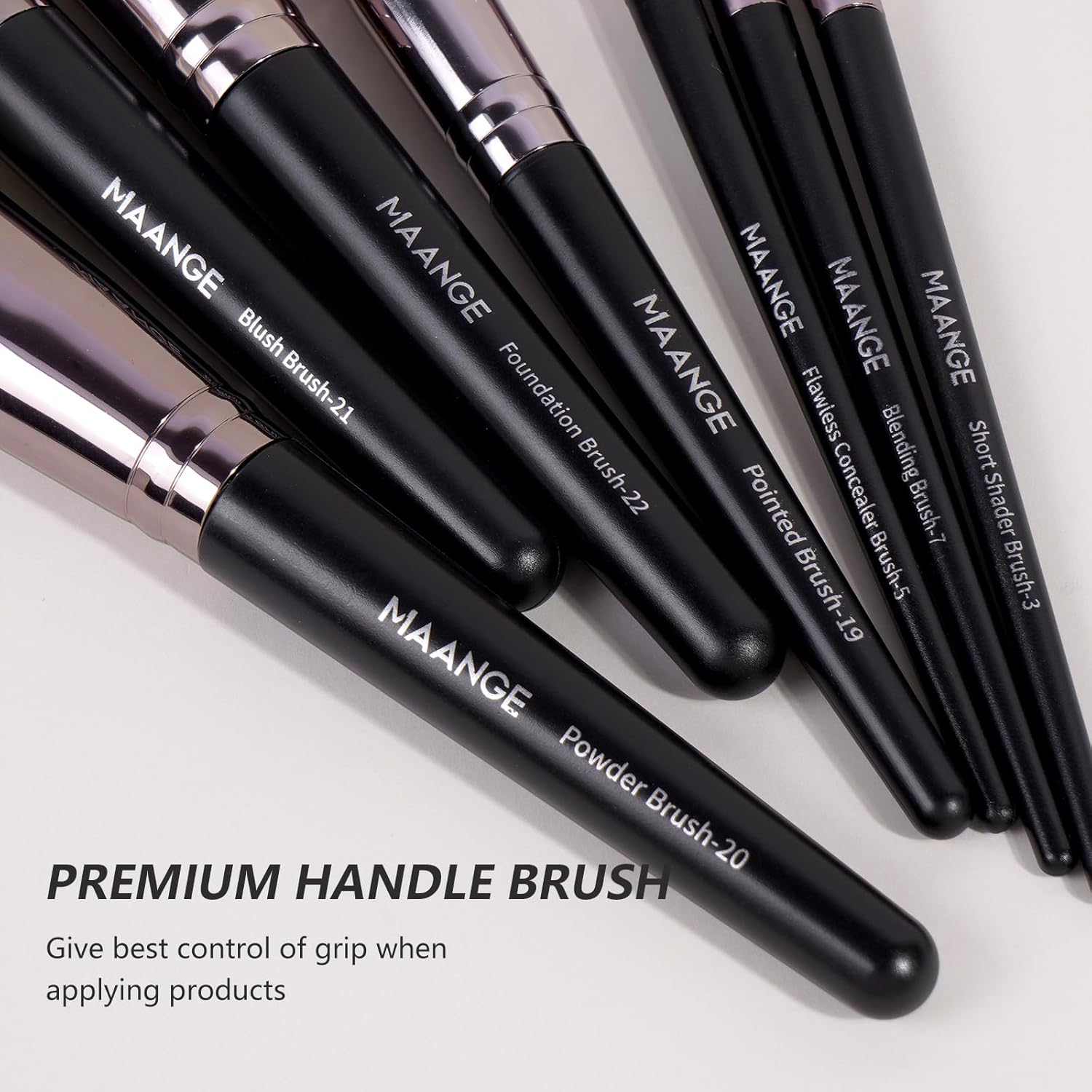 MAANGE 30 Pcs Professional Makeup Brushes with Case, Premium Synthetic Face Foundation Powder Blush Eyeshadow Blending Eye Brush Set Travel Makeup Brushes Set (Black Coffee) image number 2