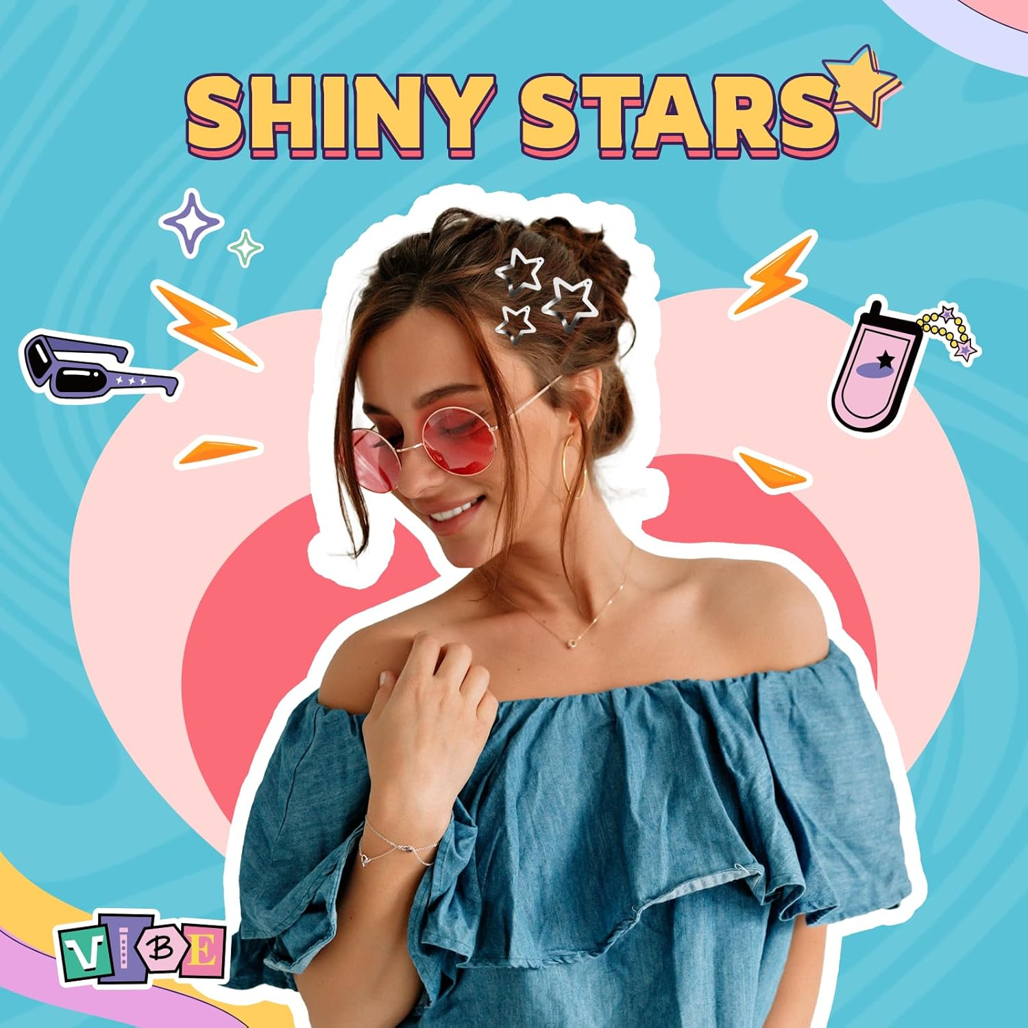 HOYOLS 55Pcs Silver Star Hair Clips, Y2K Mini Metal Barrettes for Women Girls Teens, Non-Slip Fashion Accessories for Bangs Braids Styling (Mixed Sizes) image number 3