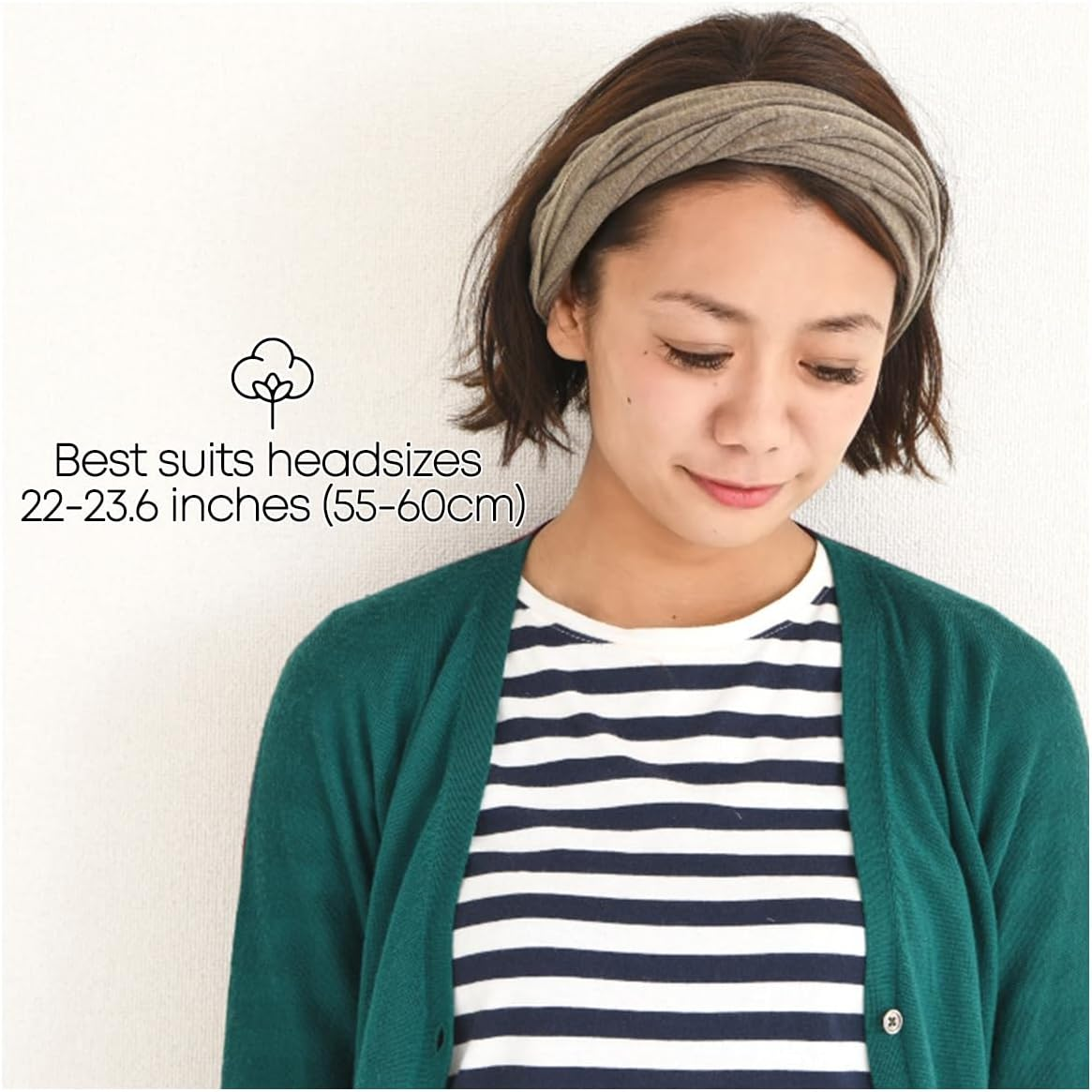 CHARM Organic Cotton Headband Bandana - Pre-Tied Wide Men Women Hair Band Fashion Chemo Head Band Dark Grey M image number 1