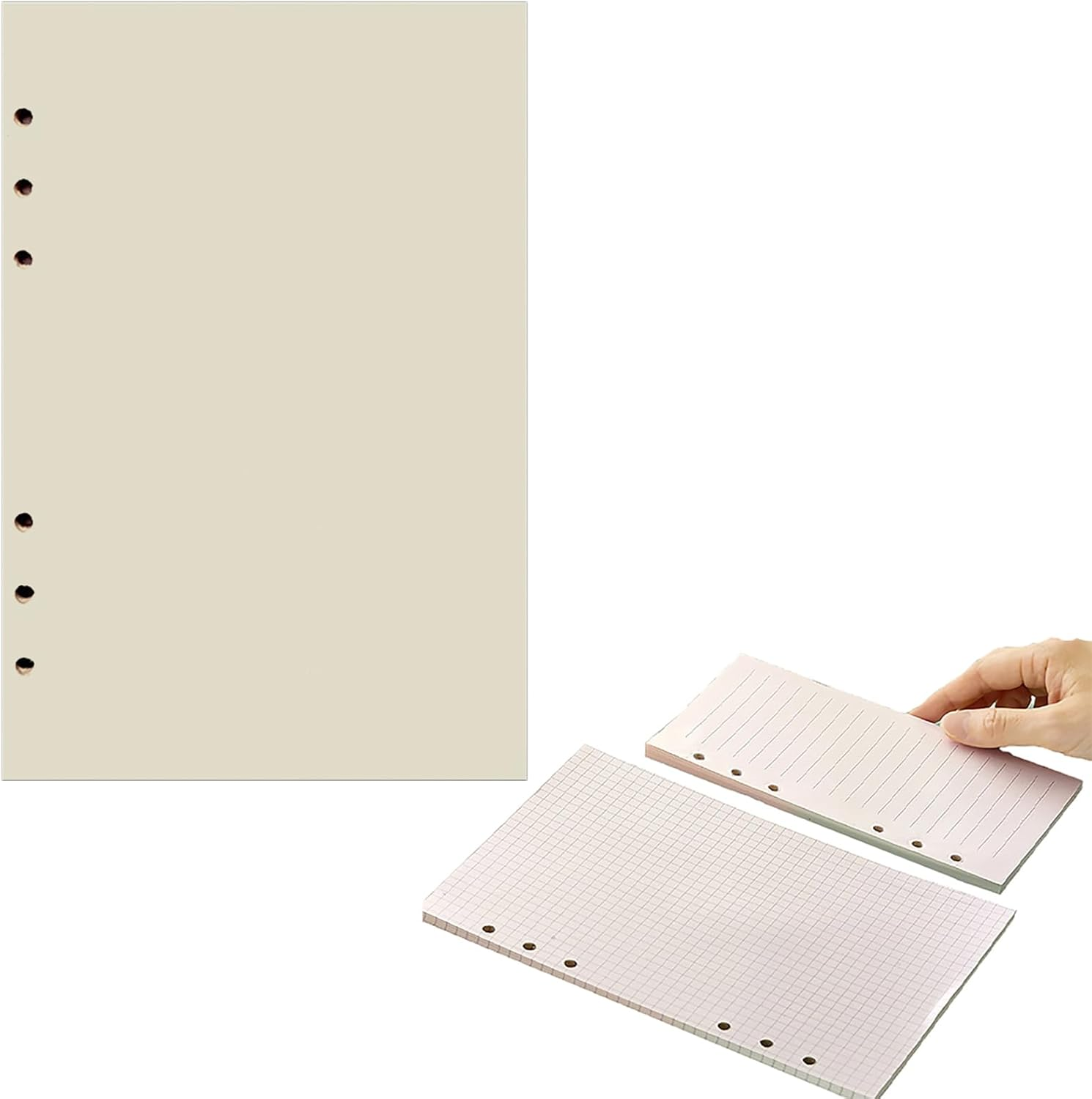 A5 Refills Paper, 800 Pages/400 Sheets Refill Pad, Insert Ruled Lined Paper, 6 Hole Loose Leaf Punched Paper Refill for Diary, Notebook (Lined(A5)