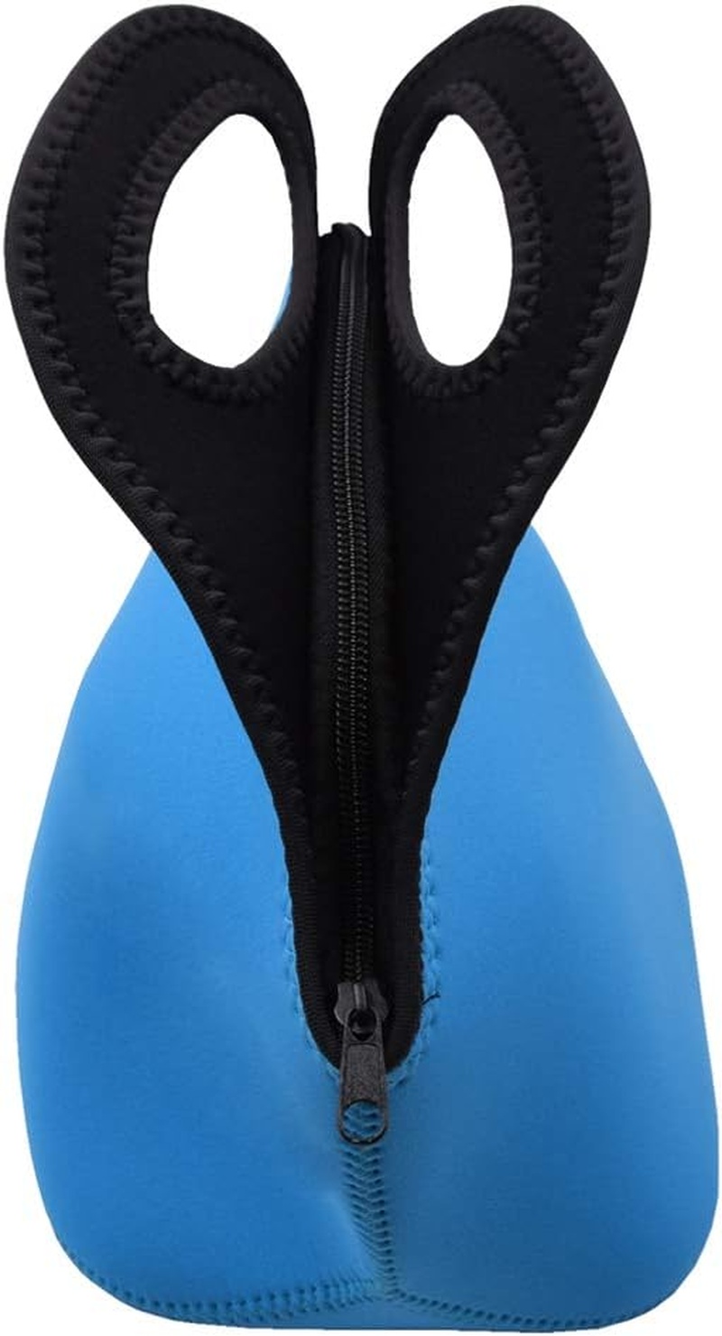 Insulated Neoprene Lunch Bag Gourmet Tote Cooler Warm Pouch for School Work Office (Blue)