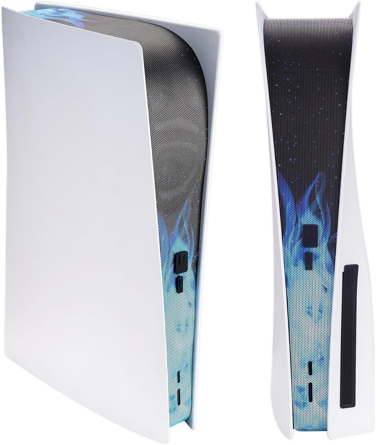 Playvital Dust Filter and Port Plug Set for Ps5 Disc & Digital Console Breathable Anti-Dust Cover Net with 12 Silicone Plugs, Easy-Install Dust Proof Kit for Ps5 Accessory-The Great Wave off Kanagawa