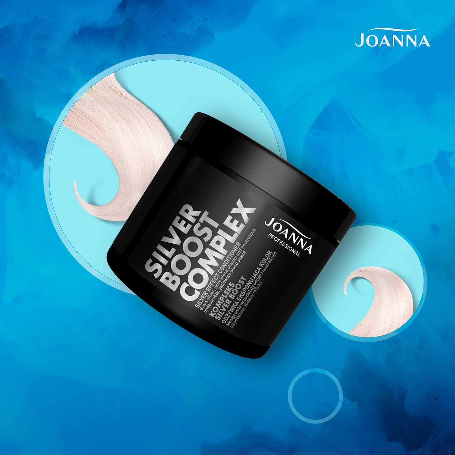 JOANNA Professional Silver Boost Complex - Hair Conditioner for Women - Colour Improving Conditioner - Neutralisation of Unwanted Yellow Tones - Silver Cool Reflections - Content 500 G image number 2