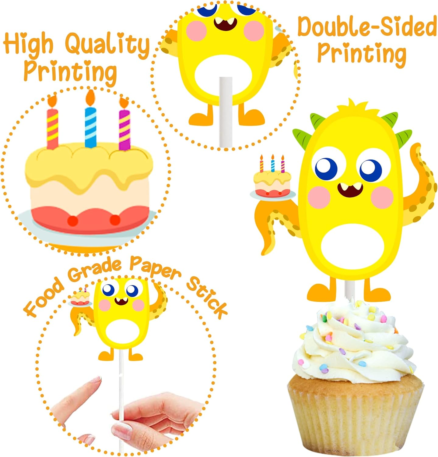 36 Pack Little Monsters Cupcake Decorating Little Monsters Party Decorations Cute Cupcakes Decorating Monsters Themed Birthday Party Supplies&hellip; image number 1