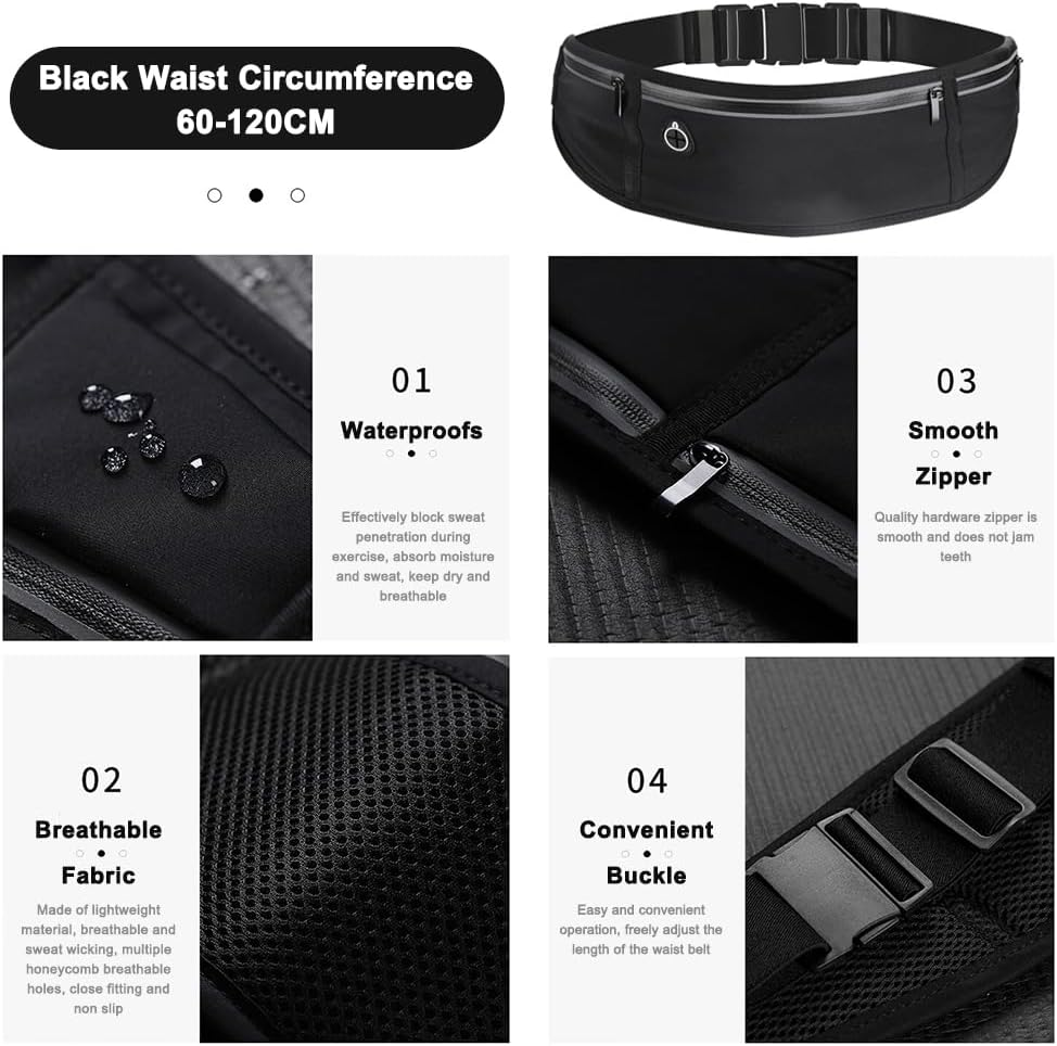 Ultra Thin Running Waist Bag, Sports and Fitness Bag, Adjustable, Card, Key Storage,Men'S and Women'S Waist Bags, Exercise Phone Holder Bag Waist Bag,Hiking and Travel Sports image number 6