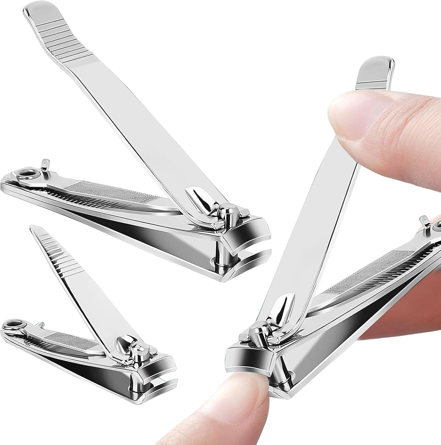2 Pack Nail Clippers Set, Nail Cutter, Ultra Sharp Stainless Steel Fingernail and Toenail Clipper Cutters,Travel Nail Kit for Men Women image number 2