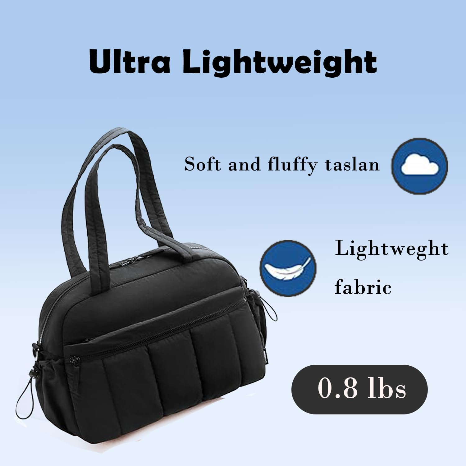 Women'S Travel Duffel Bag Personal Item Bag for Gym, Weekend Trips & Air Travel, Lightweight Water-Resistant with Wet Pocket, 42X30X19Cm (Black) - Camel image number 6