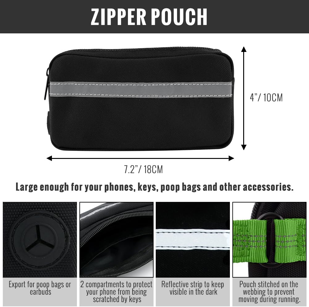 Plutus Pet Hands Free Dog Lead, Soft Padded Dual Handle Retractable Bungee Lead with Reflective Stitches, Adjustable Wasit Lead for Dog Walking Running Jogging, for Medium Large Dogs image number 3