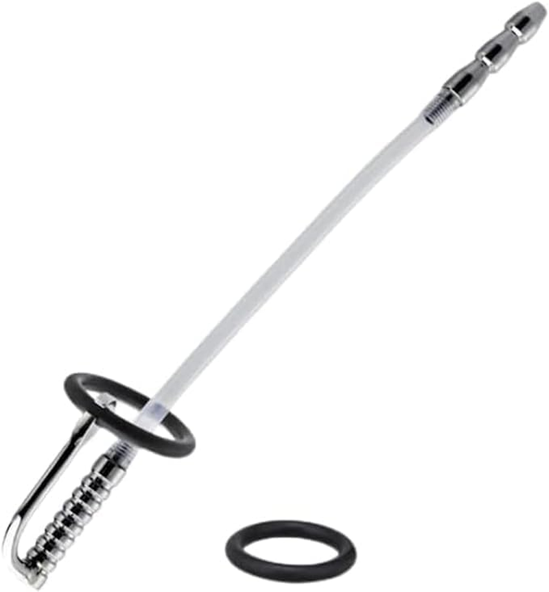 Urethral Plug Exercise Expanding Stainless Steel Urethral Sounds Metal Hollow Penis Plug Dilator Masturbation Rod Stim-Ulation for Adult Men Sex Toys image number 3