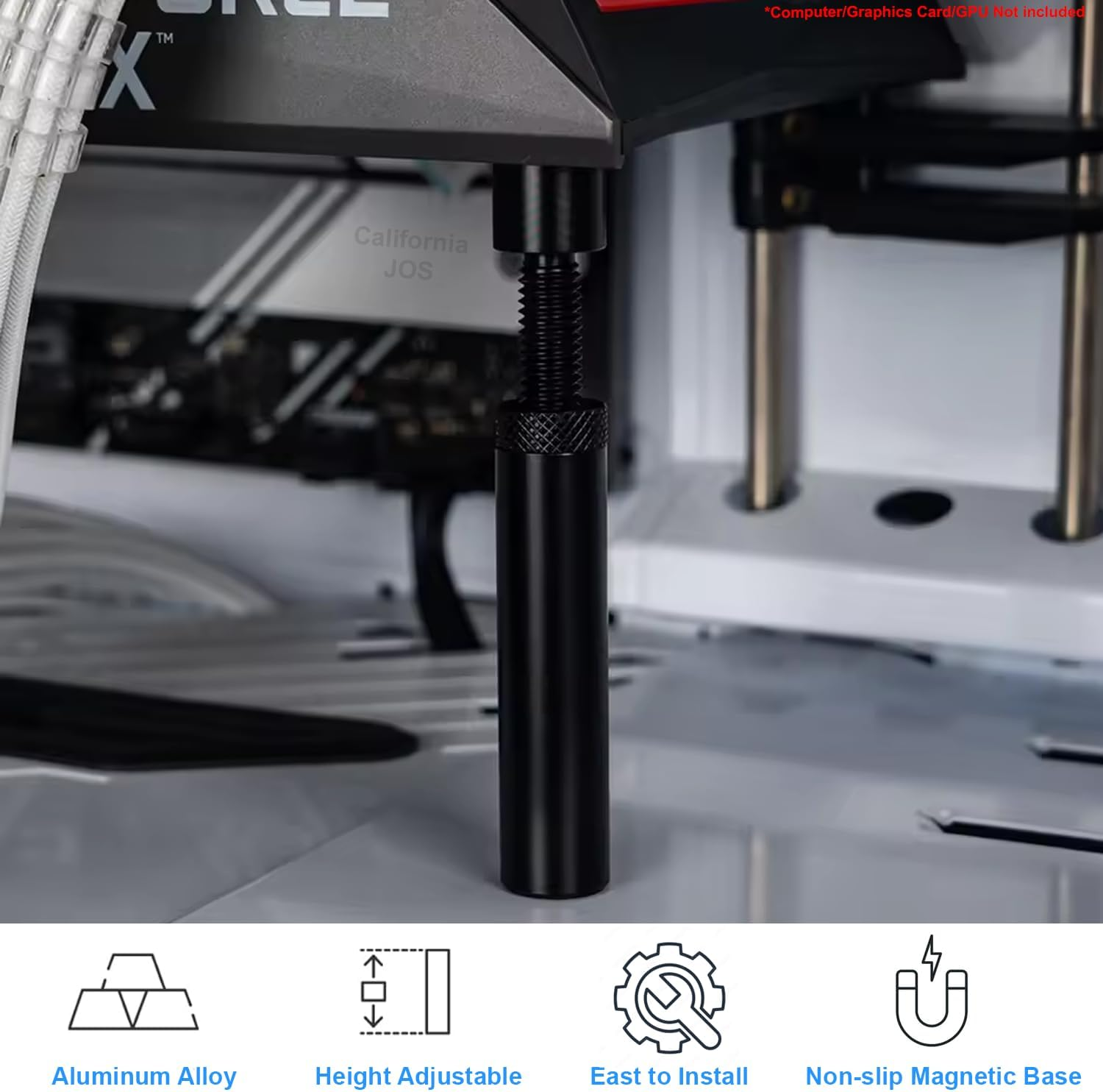 California JOS GPU Support Bracket Graphics Card Brace Anti-Sag Holder Height Adjustable Video Card Stand Black Large image number 4