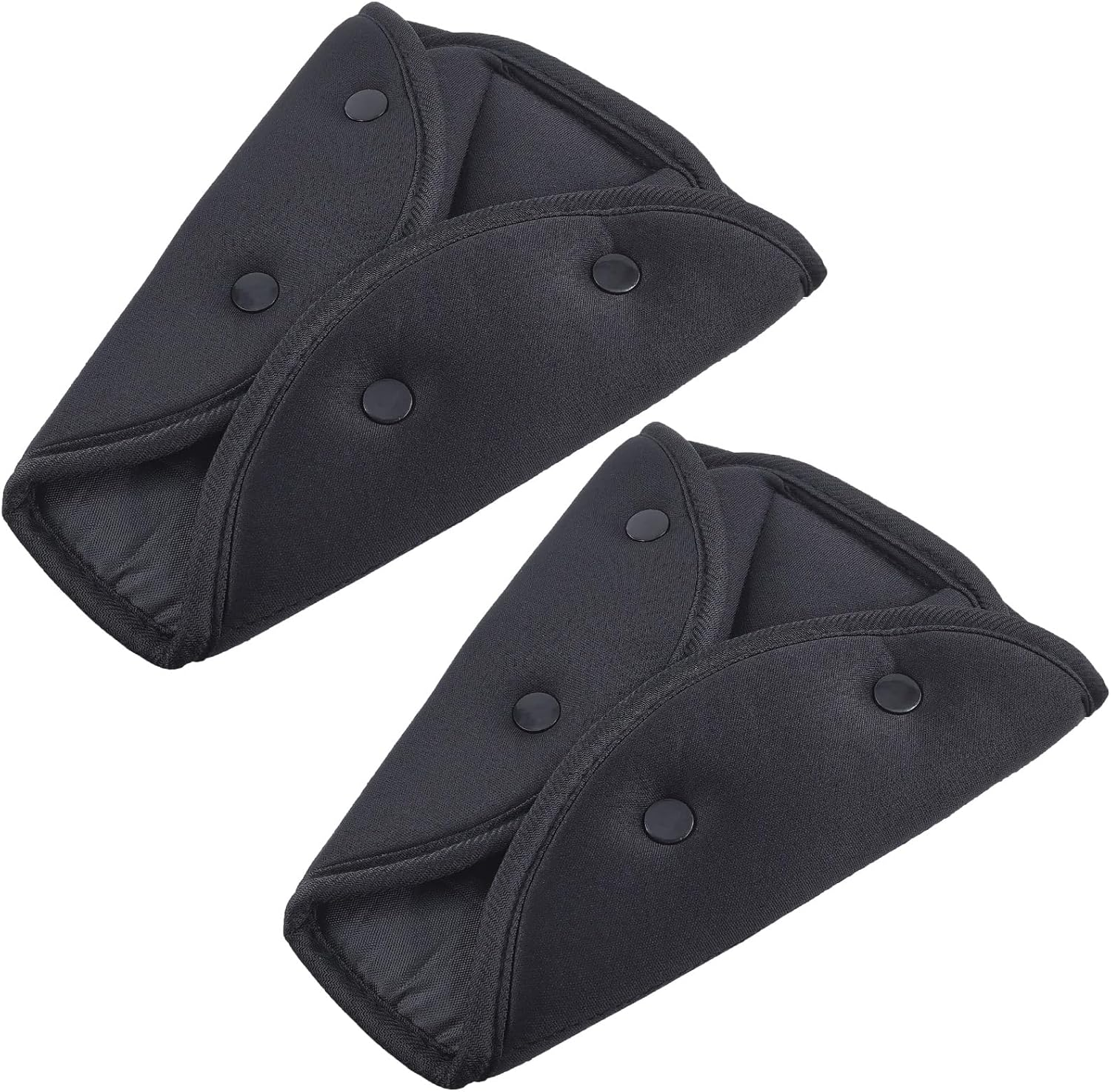 Swpeet 2Pcs Black 7.3 X 9.1 Inches Seat Belt Adjuster, Auto Shoulder Neck Strap Adjuster Strap Protector Pad, Safety Strap Triangle Positioner Seat Belt Clips Ideal for Adult Toddler Baby Child image number 3