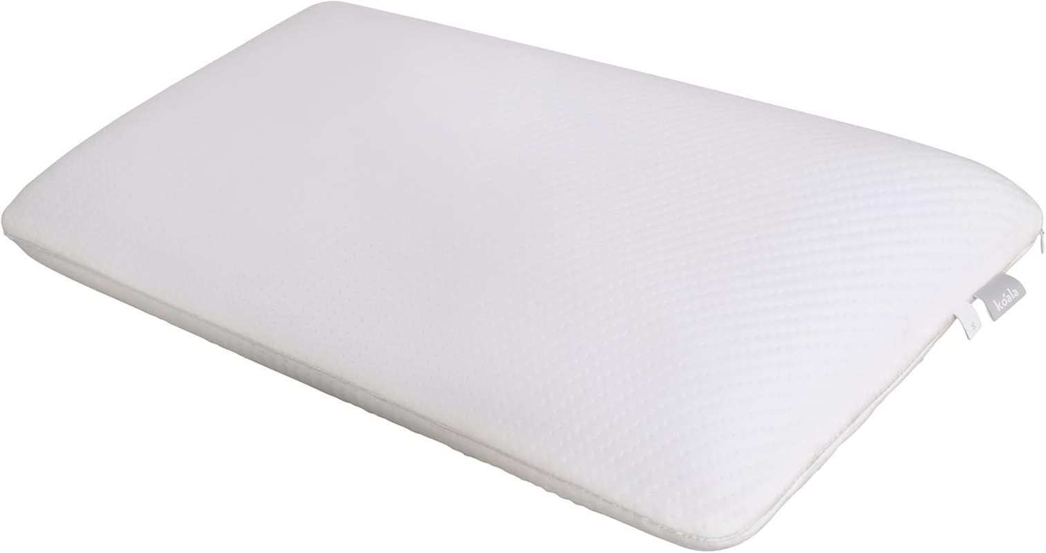 The Koala Pillow Certipur-Us Memory Foam, Flippable Medium-Firm to Firm Neck Support for Side and Back Sleepers with Washable Pillowcase