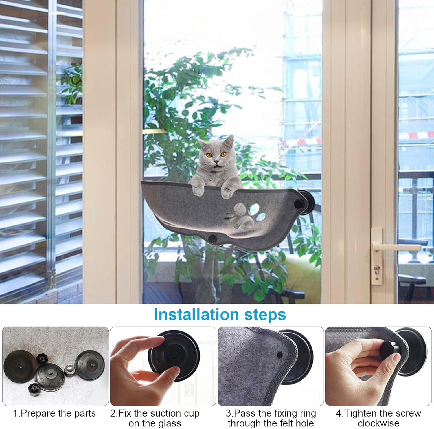 Cat Hammock, Cat Window Lounger, Cat Lounger Window, Cat Window Seats, Cat Hammock, Window Seat Hammock, Window Cat Bed image number 6