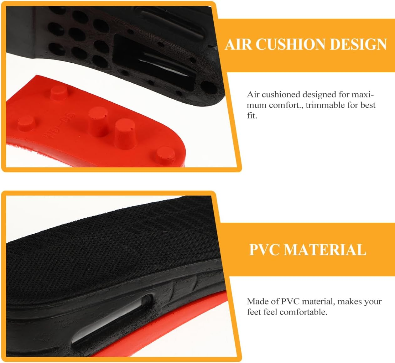 Healeved Height Increase Shoe Pads 2-Layer Removable Insoles for Men and Women Comfortable Air Cushioned Inserts Trimmable for Custom Fit Adds up to 2.2 Inches for Daily Use and Special Events image number 4