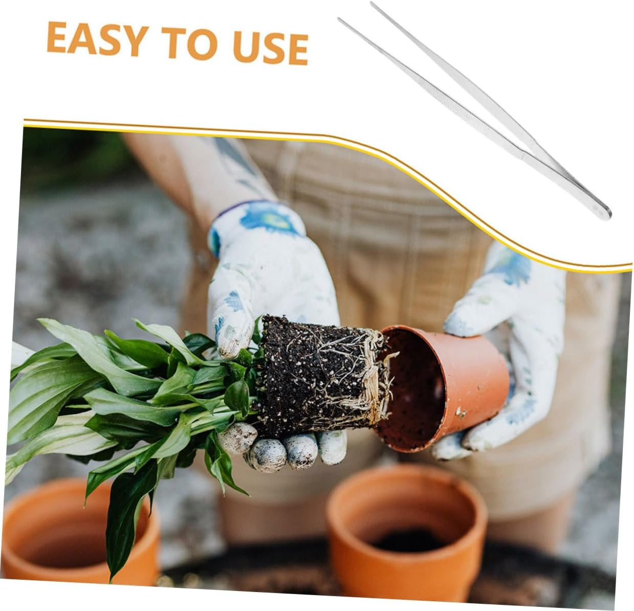 BESPORTBLE 10Pcs Gardening Tweezers Set 18Cm Long Gardening Plant Bonsai Tweezers Teeth Portable Craft for Garden Tools and Household Plant Care image number 3