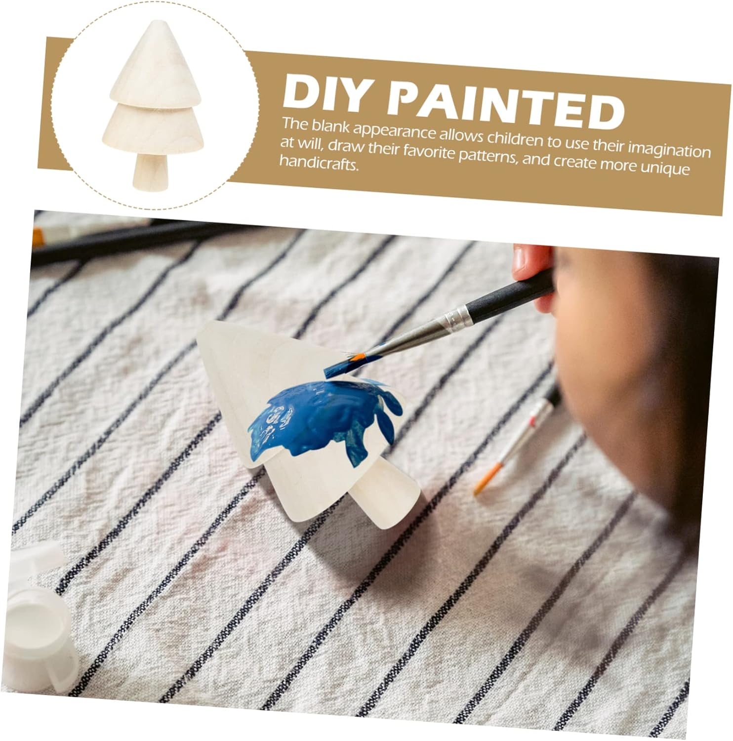 Ciieeo DIY Christmas Trees Decor Unfinished Wood Christmas Trees Wood DIY Tools Children'S Creative Toys image number 5