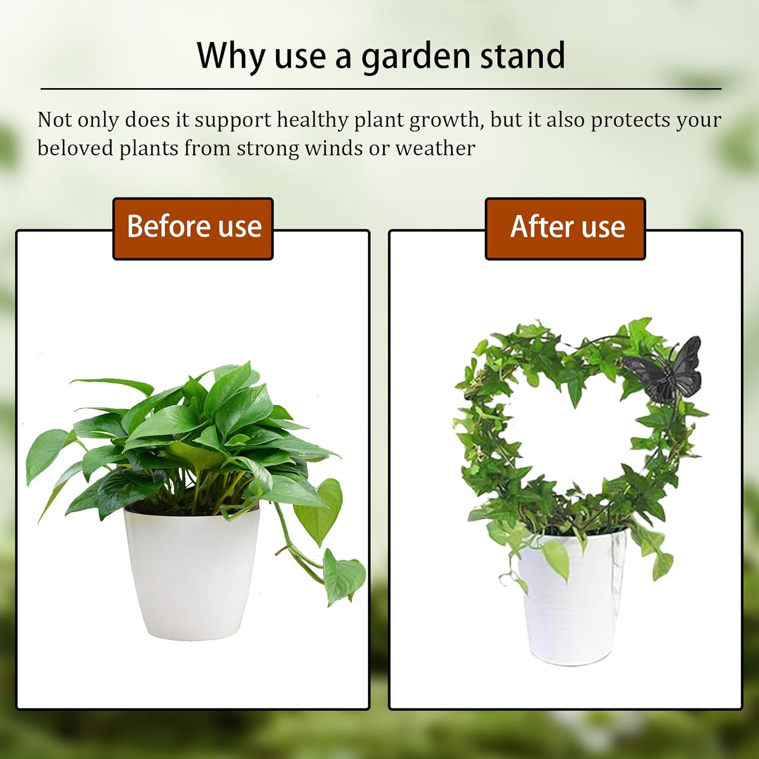 Sgphrzlt 2 Pack Small Trellis for Potted Plants, Metal Trellis for Climbing Plants Indoor, Houseplant Vine Support Outdoor Garden Climber for Ivy Flower Flowerpot, Heart image number 1