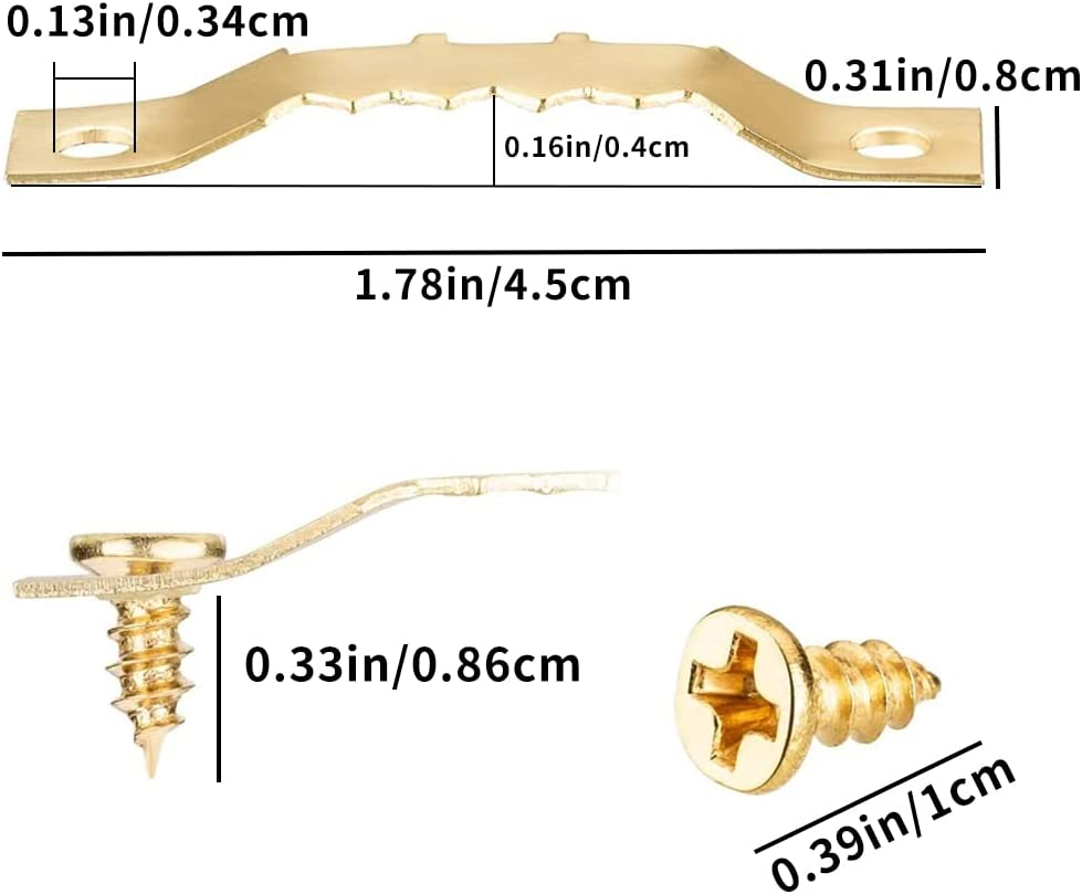 100 Pcs Sawtooth Picture Hangers,Picture Frames Hangers with Screws Picture Hang for Hanging Clock,Gold image number 3