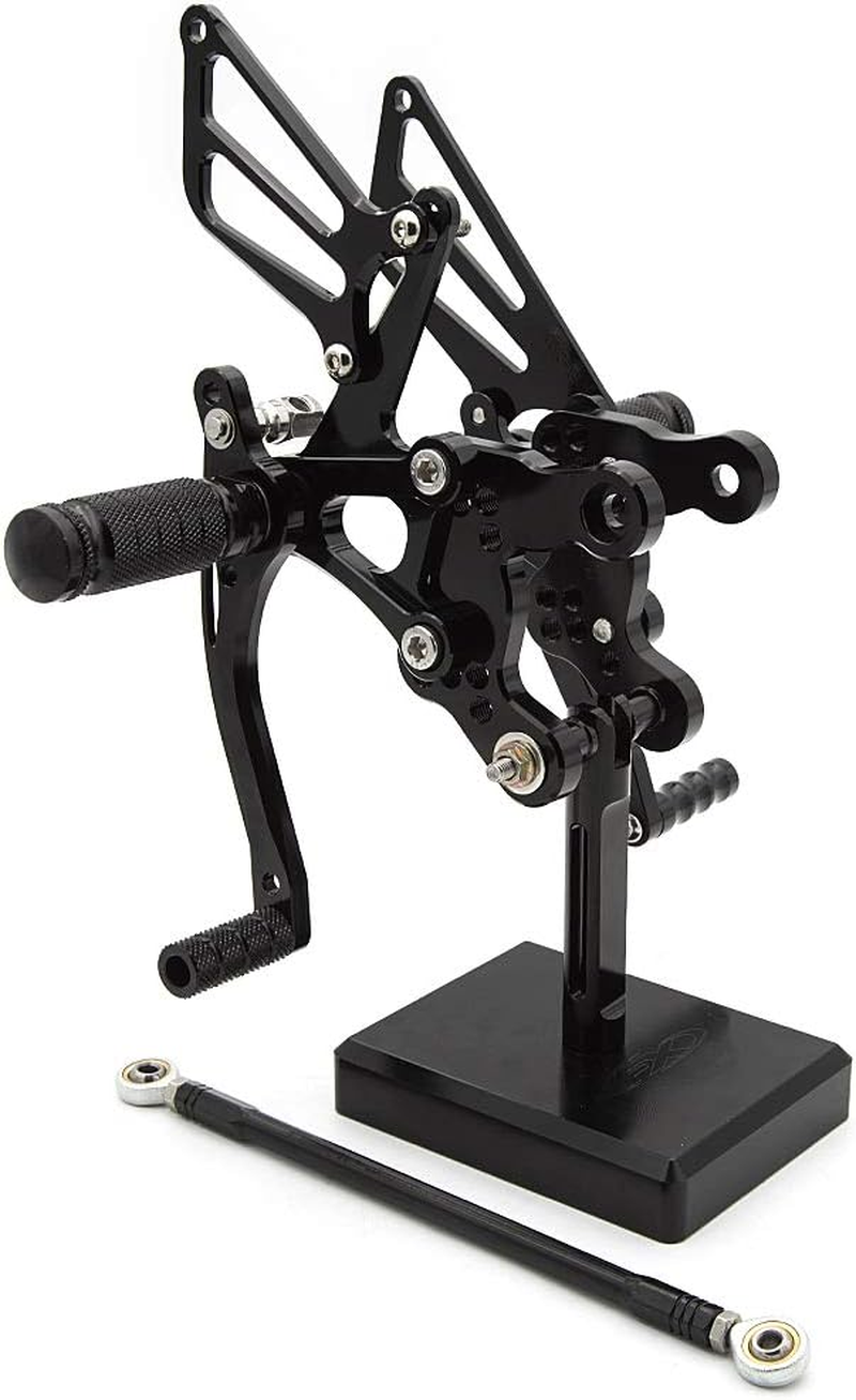 FXCNC CNC Billet Motorcycle Rearset Foot Pegs Rear Set Footrests Fully Adjustable Foot Boards Compatible with CBR900RR 893Cc (SC28) 92-95,CBR919RR (SC33) 96-99,CBR400RR NC29 93-99