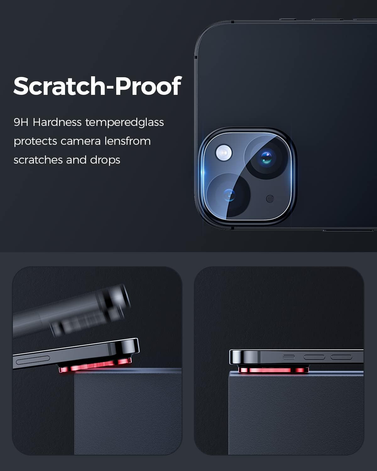 Giftorld [3 Pack Camera Lens Protector for Iphone 15/15 Plus,9H Tempered Glass,Anti-Scratch,Case Friendly,Night Circle,No-Bubble HD Clarity,Full Cover image number 1