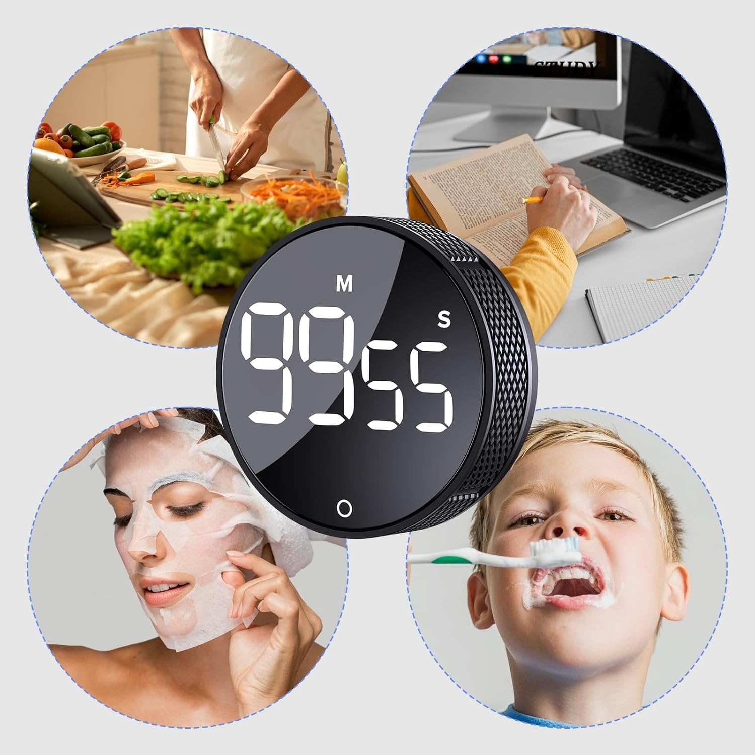 Digital Kitchen Timer Australia with Large LED Display - Magnetic Countdown Timer for Cooking, Baking, Yoga, Gym & Home Use - Easy-To-Use Pomodoro Timer for Kids, Seniors and Productivity Boost image number 2