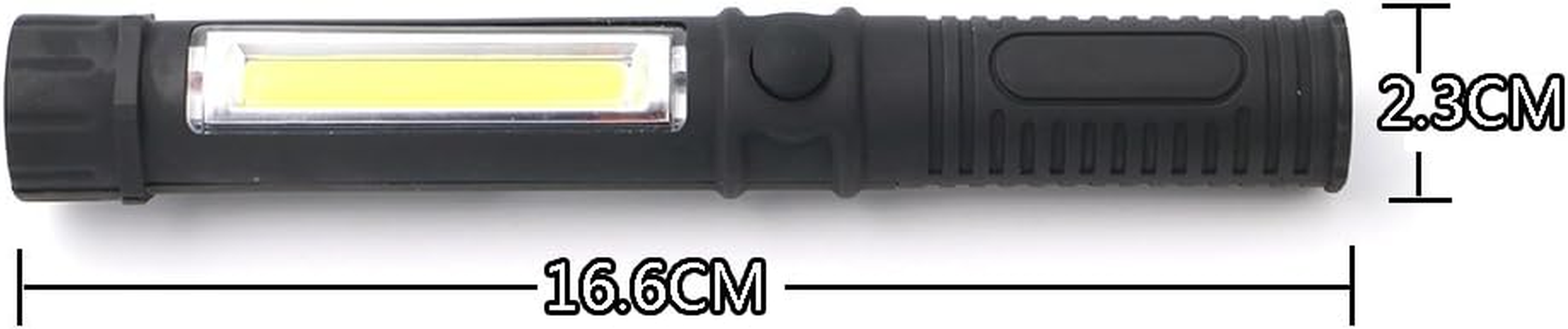 LED Portable Worklight Magnetic Flashlight,Unique Cool Gadget Tool for Men Dad Him Gift Idea,Pocket Battery COB Work Lamp Torch for Automotive,Grill,Camping,Emergency (2 Pack,Black,Batteries Included) - Black 2 image number 2