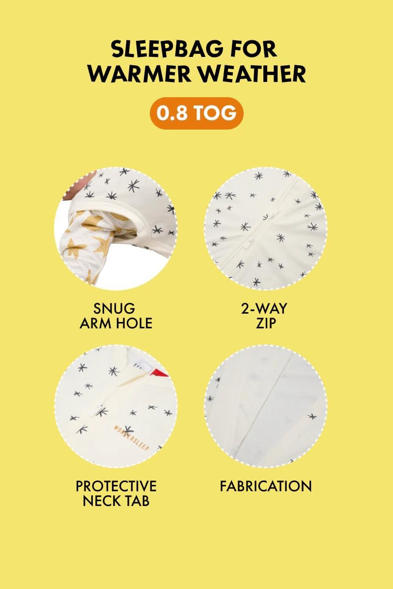 Bonds Baby Warmer Nights Wondersleep Sleep Bag, Print Y2F (1 Pack), 000 (0-3 Months)