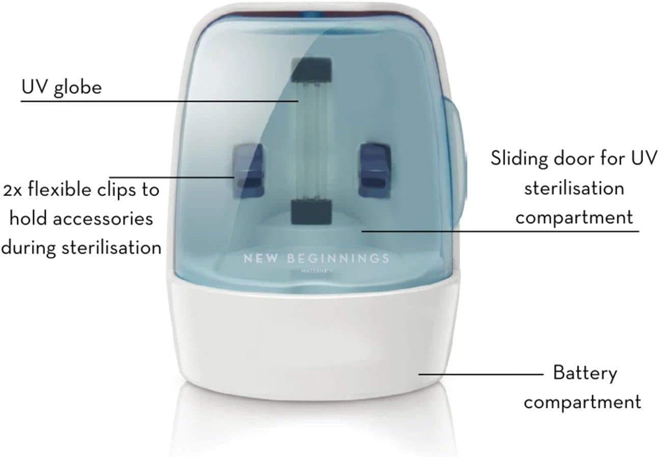 New Beginnings Non-Toxic & Odour-Free Portable Mini UV Steriliser for an On-The-Go Hygienic Clean, Battery Powered image number 3