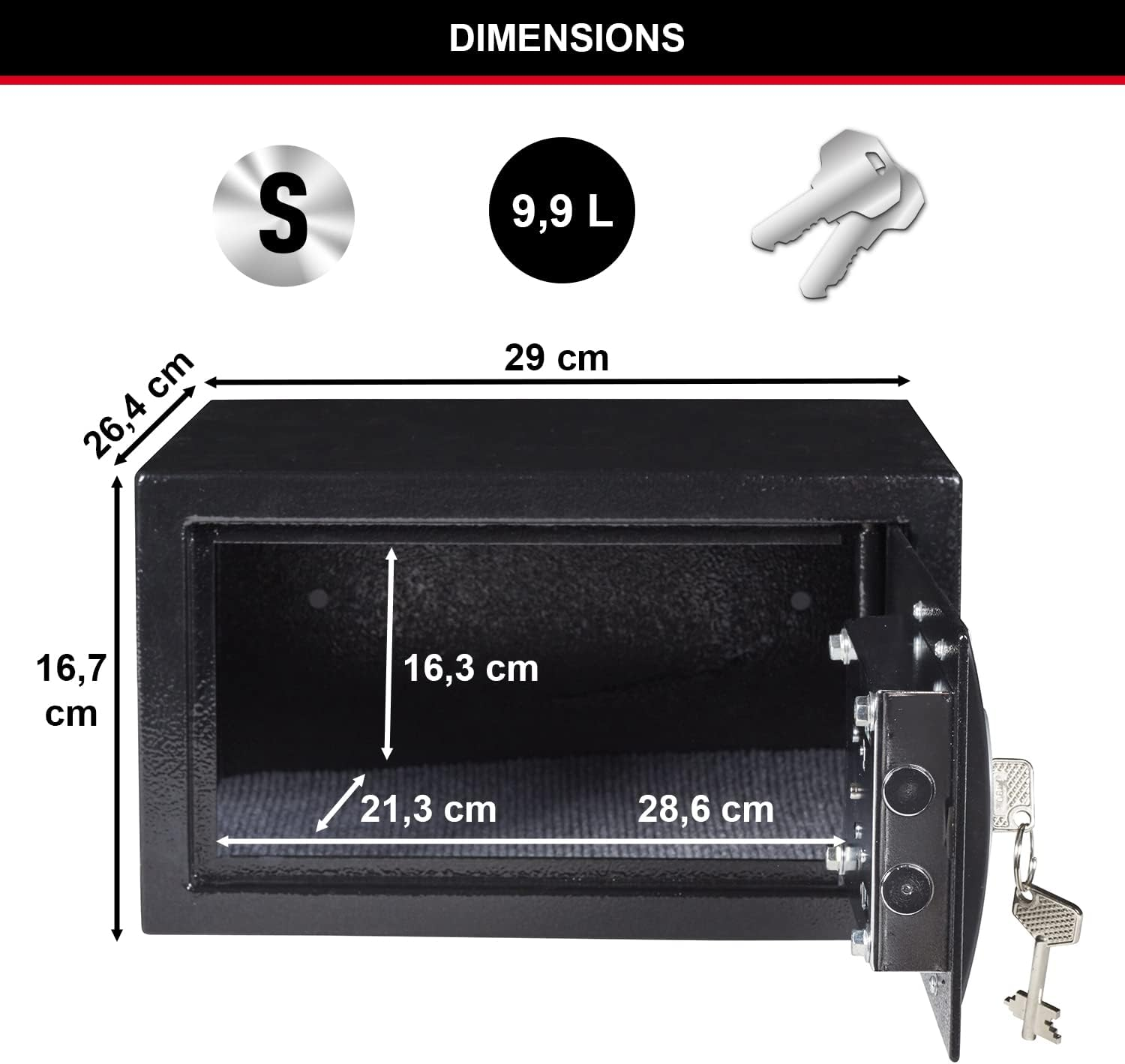 MASTER LOCK Key Safe [Small - 9.93 Litre] - X031ML - Jewellery, Money, Small Electronics Safe