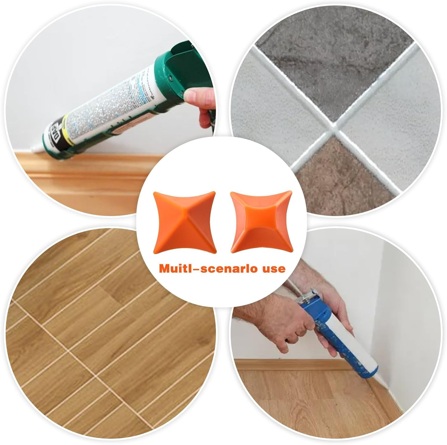 Eukyplace Silicone Caulking Tool, 4PCS Reusable Caulking Tool Kit for Smooth Floor Sealant Finishing &ndash; Perfect for Tile, Wood, Marble & More image number 2