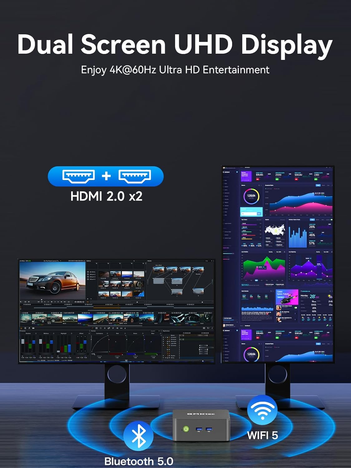 Gmktec Mini PC Computres N95(Turbo 3.4Ghz) 16GB DDR4 512GB SSD Desktop Computer 4K Dual HDMI Display/3X Usb3.2/Wifi 5 BT5.0/RJ45 Ethernet Nucbox G3S image number 3