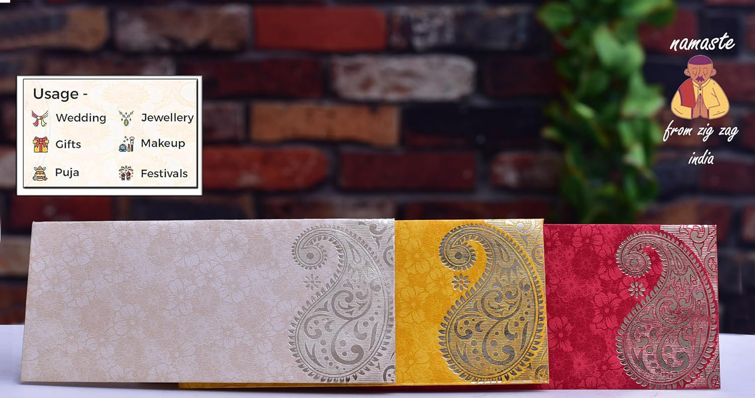 Elegant Money Gifting Envelopes Pack of 25 Cash Holder Designer Lifafa for Weddings, Invitations, Gift of Prosperity Multi Color