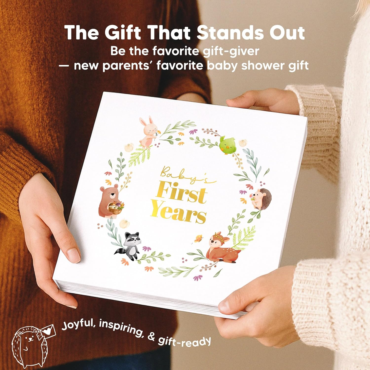 Keepsake Baby Memory Book, Girl, Boy - Beautiful First 5 Year Journal Book, 100 Pages Newborn Milestone Scrapbook, from Pregnancy to Age 5, First Time Mom Gifts for Baby Shower, Gender Neutral (Muse) image number 6