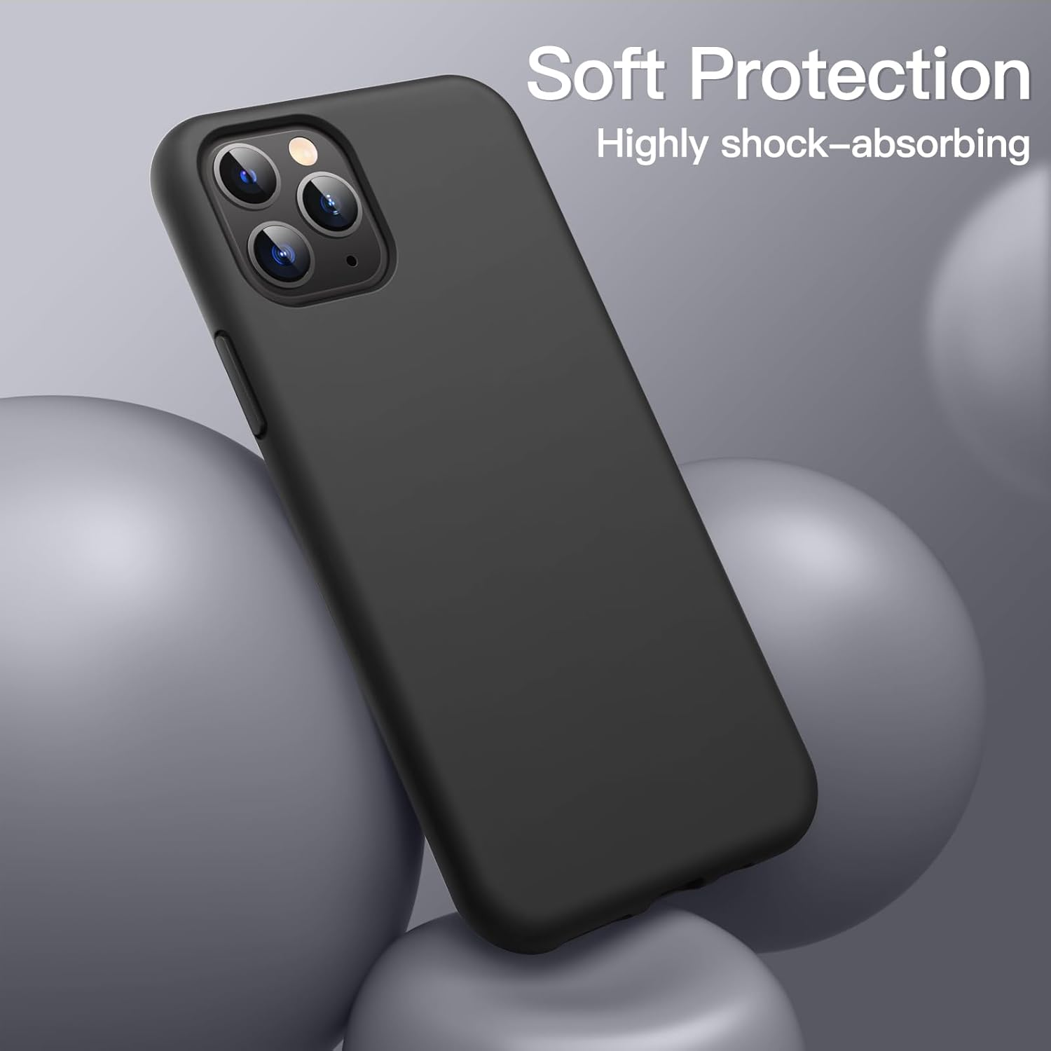 Jetech Silicone Case for Iphone 11 Pro 5.8-Inch, Silky-Soft Touch Full-Body Protective Phone Case, Shockproof Cover with Microfiber Lining (Black) image number 1