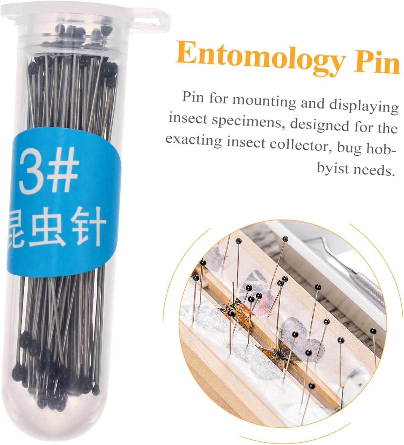 JECOMPRIS Specimen Pin 600 Pcs Insect Specimen Needle Stainless Collector Entomology Pin Entomology Kit image number 2