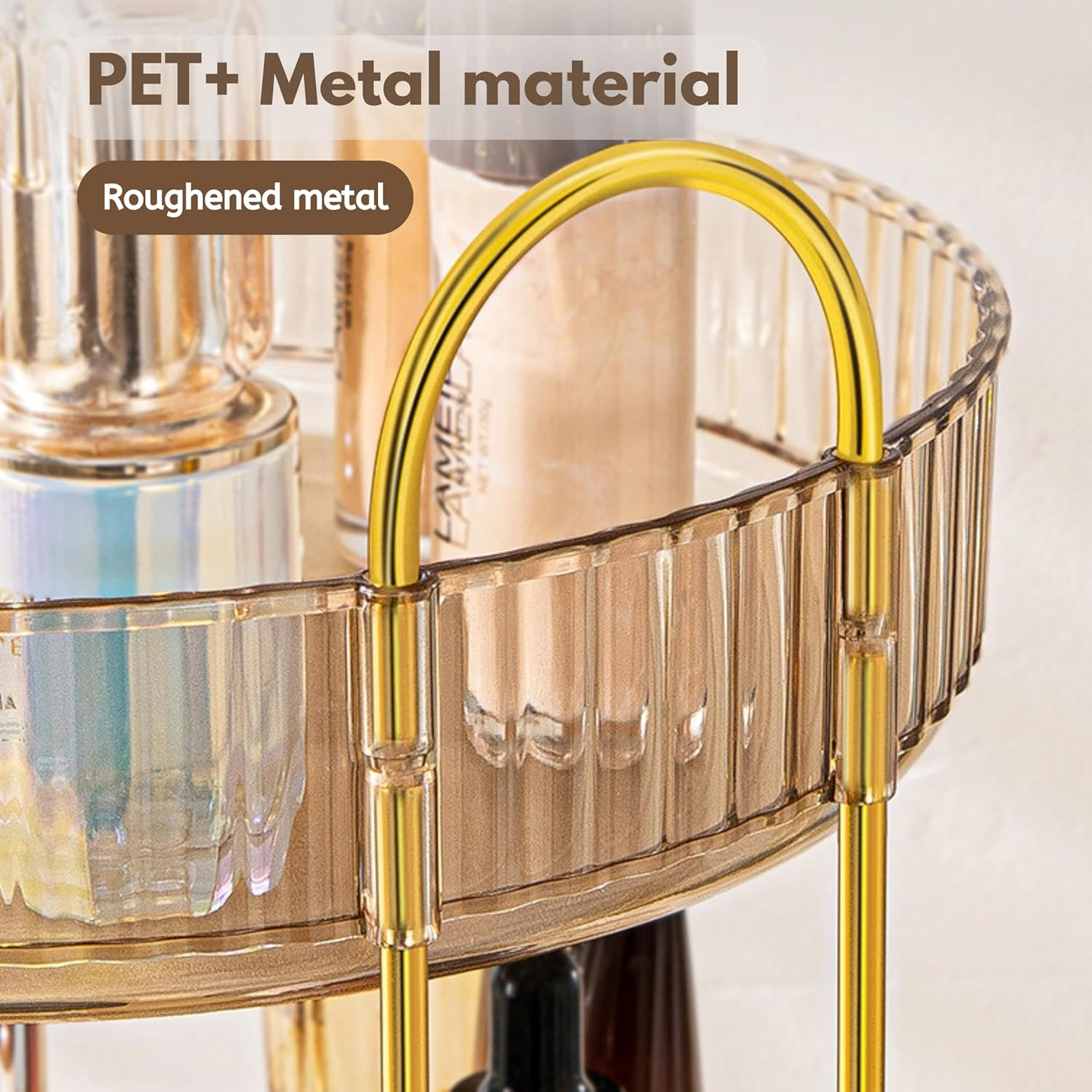 360 Rotating Makeup for Vanity, Bathroom Countertop Organizer Spinning Perfume Organizer, High-Capacity Cosmetic and Skincare Dresser Make up Holder Rack (2 Tiers) image number 1