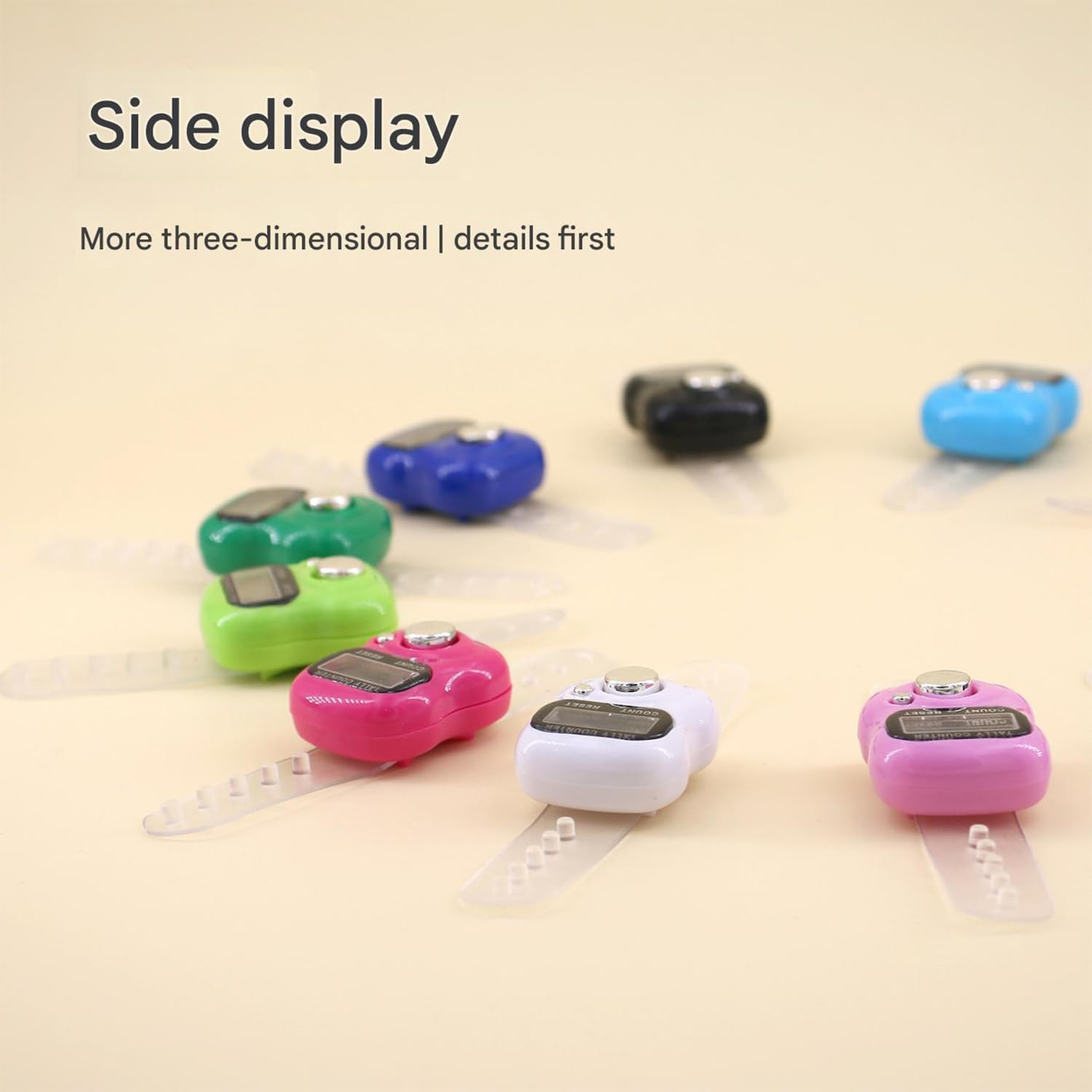 Roczential Clicker Counter Counters Electronic Finger Tally Counter 13 Pcs Electronic Finger Tally Counter Mini LCD Digital Display Handheld Pitch Clicker Mini LCD Digital Display Tally Counter image number 4