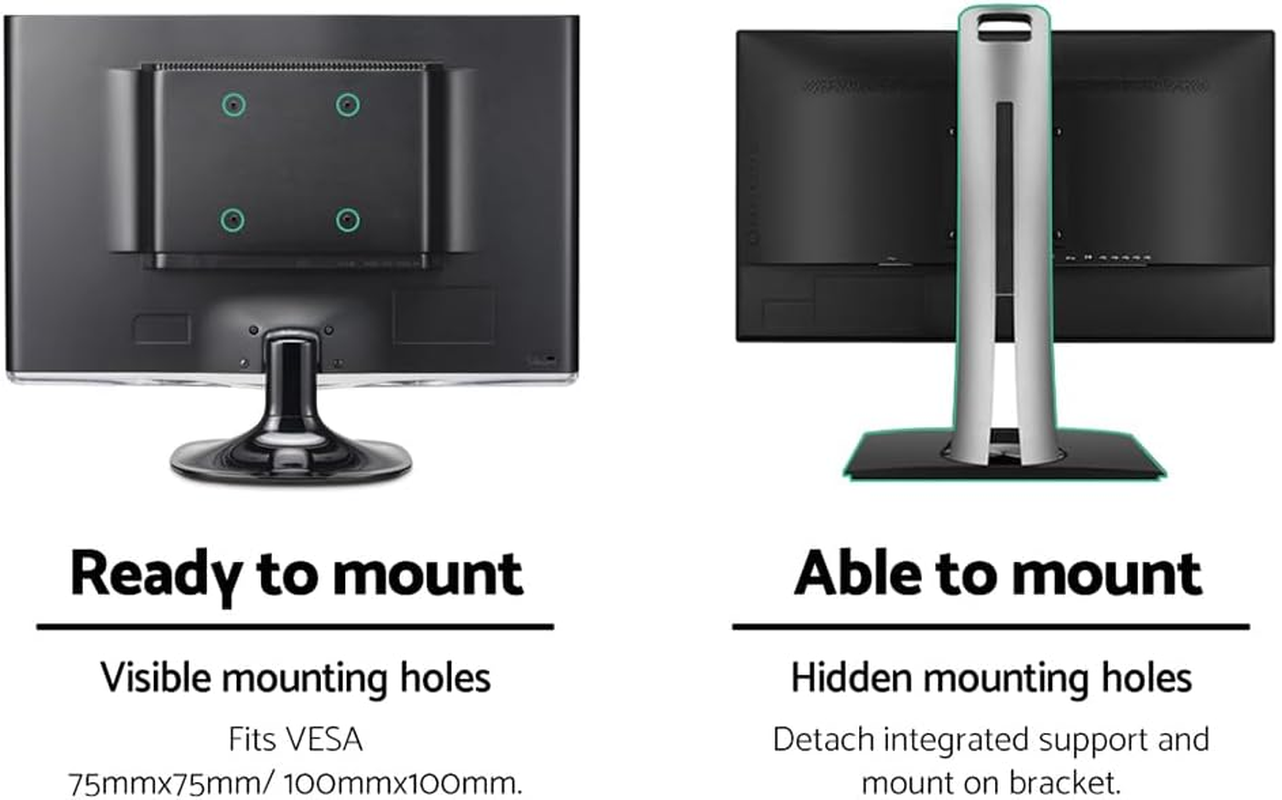 Artiss 32'' Single Monitor Arm Stand, Heavy Duty Computer Monitors Riser Mount TV Wall Mounts Bracket Holder Clamp Home Office Desk Accessories, Adjustable 360&deg; Swivel with Plate Black