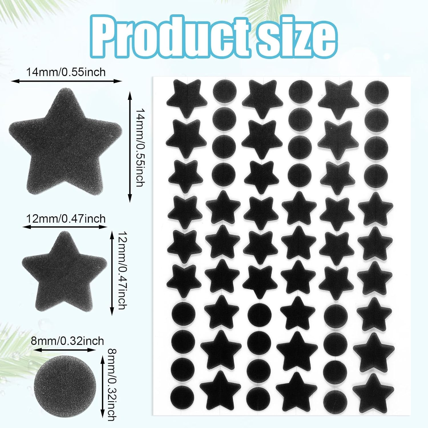600Pcs Black Pimple Patches, 240 round Face Pimple Cover, 240 Small Star Acne Patch & 120 Big Star Acne Pad Pimple Spot Dots Stickers for Make up Party image number 6