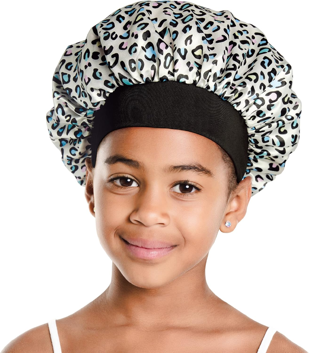 Red by Kiss Kids Satin Bonnet Sleep Cap Reversible Hair Bonnet for Boys and Girls Sleeping Night Silk Sleep Cap image number 1