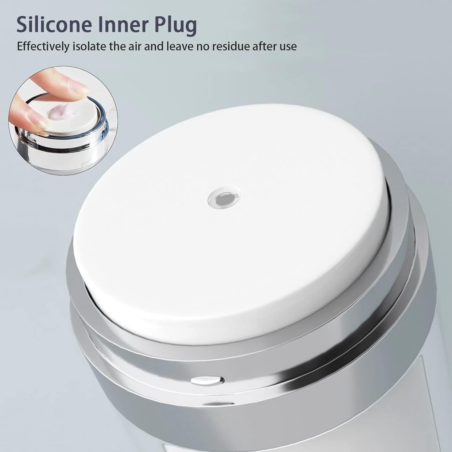 3 Pack 30Ml Airless Pump Jars,Empty Acrylic Makeup Cosmetic Jar Containers with Press Pump,Refillable Airless Travel Lotion Jar with Lid for Thick Moisturizer,Skincare Cream(White) image number 5