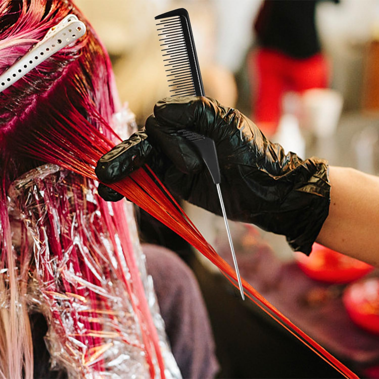 2 Pieces Needle Comb and 2 Pieces Pointed Tail Comb, Hair Comb, Women'S Comb, Protruding Comb, Fine Tooth Comb, Metal Comb, Forked Comb image number 5